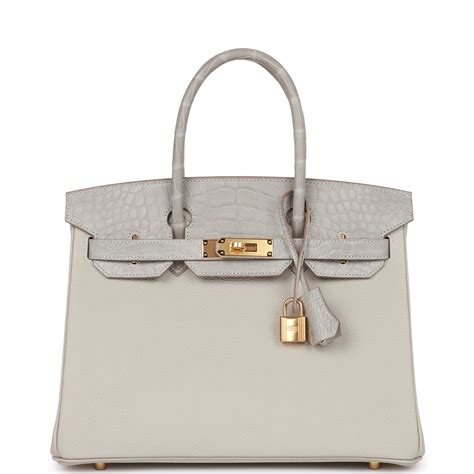 hermes birkin 30 gris perle|Hermes Birkin 30 Togo Gris Perle Touch Matte Alligator Togo .